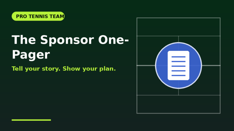 Illustration of a one-page tennis sponsor proposal